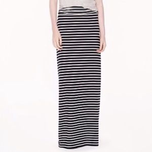J Crew Striped Maxi Skirt Full Length Navy/Gray XS